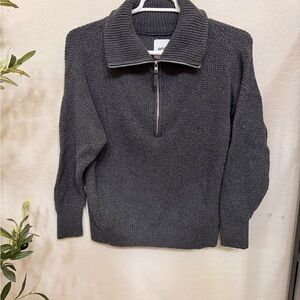 aerie Men's Charcoal Zip-Up Shawl Collar Sweater